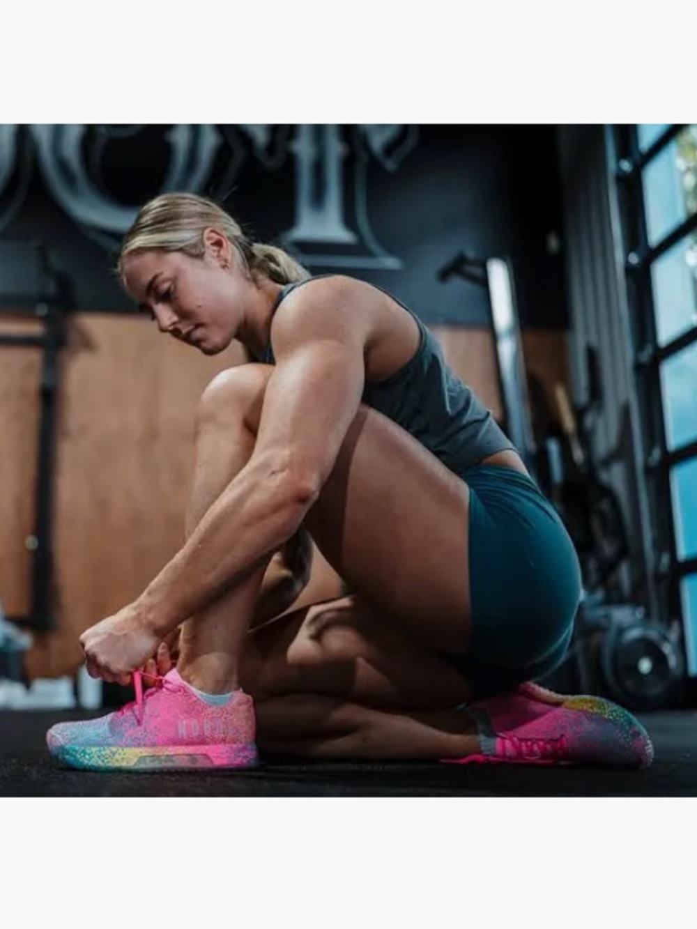 NOBULL | Unisex Bright Pink/Rainbow Glitch Training Shoe Pink Laces Mens 8.5 W10 - Picture 16 of 16